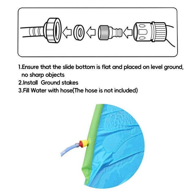 KOPPOP 16Ft x 4.6 Ft Water Slide ,Lawn Water Slide for kids ,Heavy Duty Slip Waterslides Water Toy with Sprinkler and 1 Bodyboards for Summer Backyard Outdoor Water Play Fun