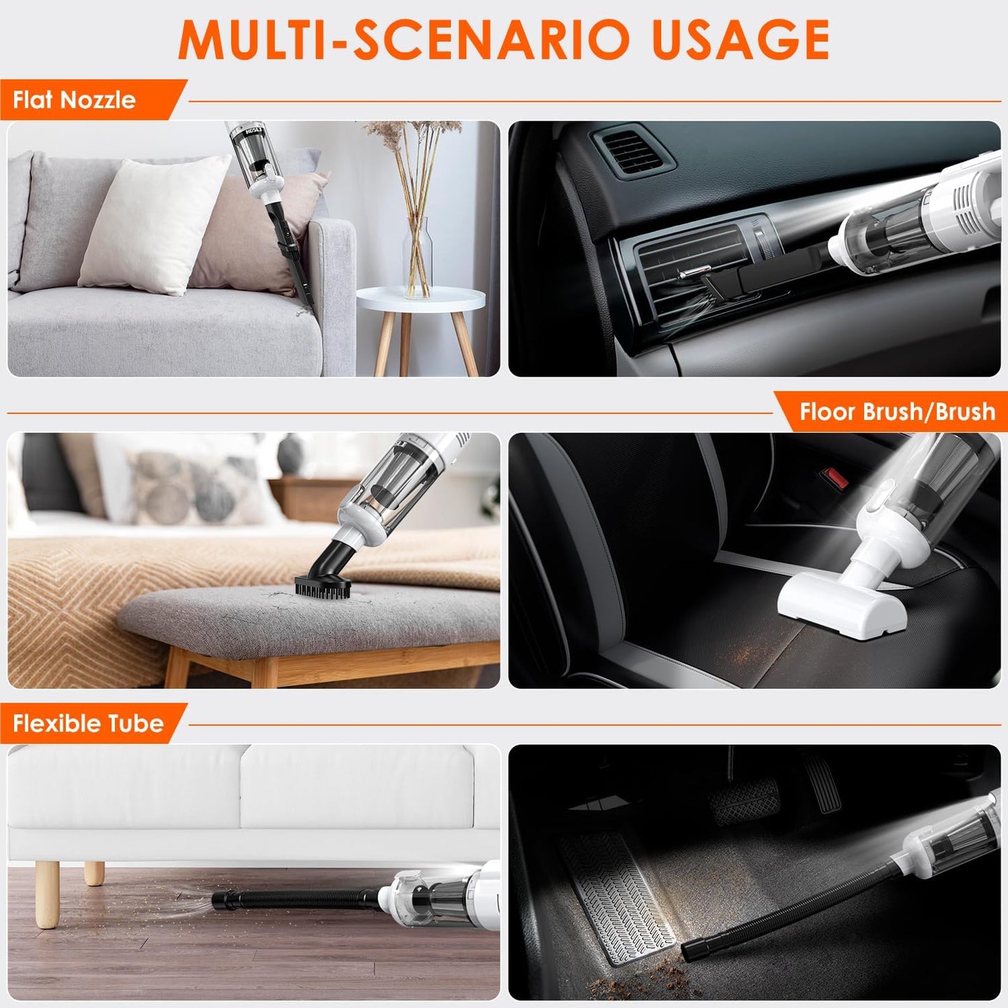 SIMWAL Mini Handheld Vacuum,9500PA Powerful Suction Car Vacuum Cleaner Cordless, Portable Rechargeable Hand Held Vacuum with LED Display Multiple Accessories for Home Office and Pet Hair Cleaning