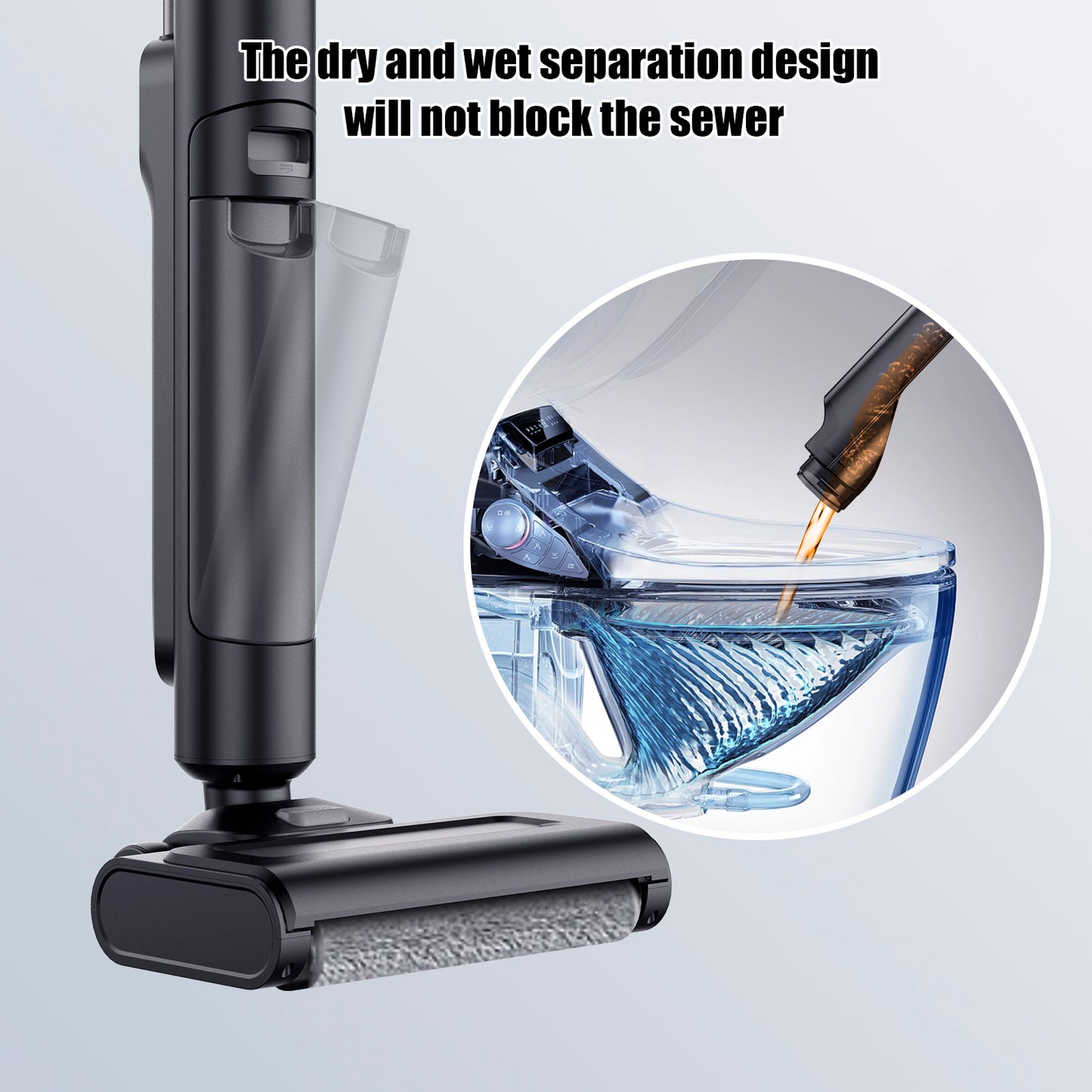 SIMWAL Wet Dry Vacuum Cleaner,Cordless Floor Cleaner for Sticky Messes and Kitchen Waste,Smart Vacuum and One-Step Cleaning Mop with Self-Cleaning,LCD Display fit for Hard Floor and Area Rugs