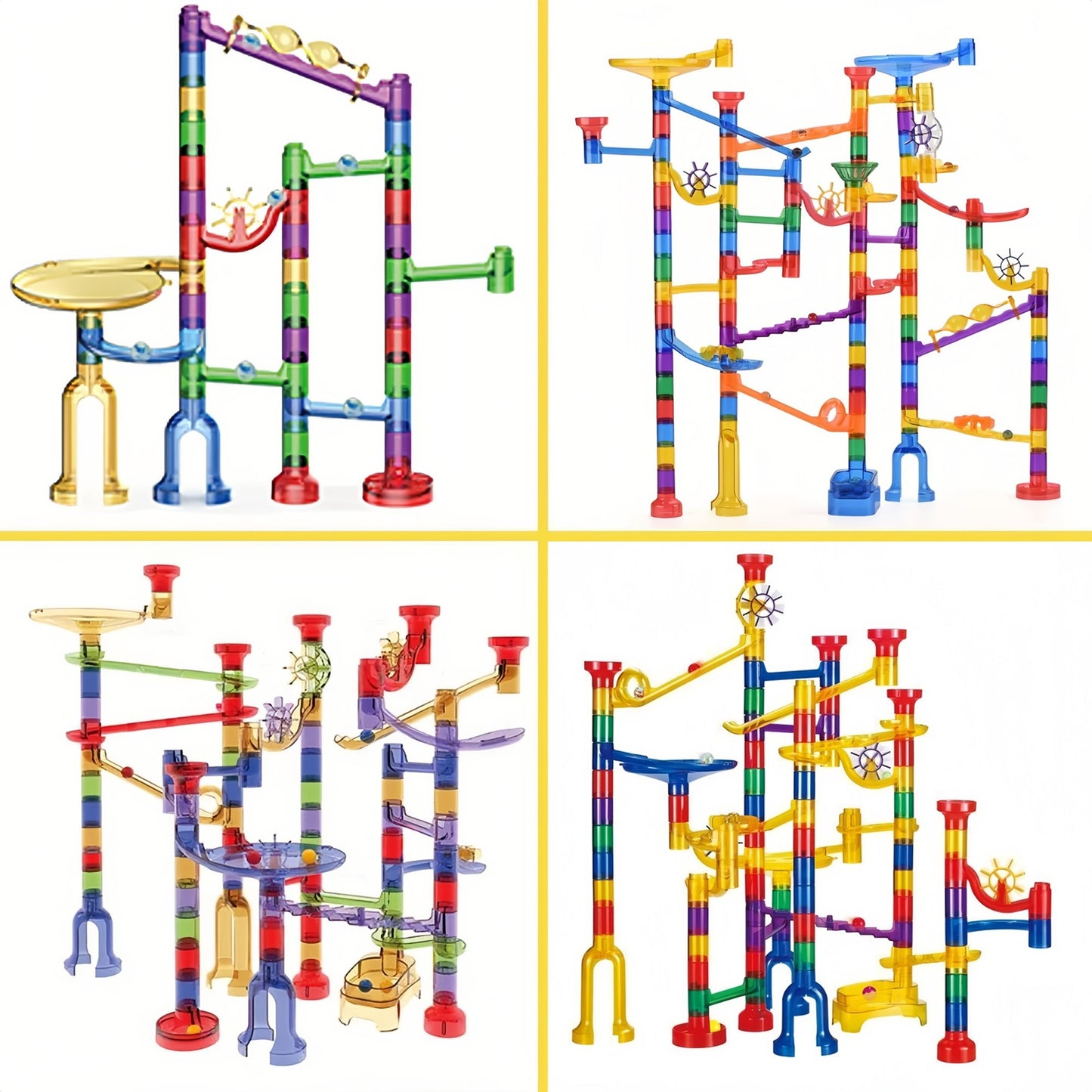 YoYFUN Marble Run Toy Set - Construction Building Blocks Toys , Glow in The Dark, STEM Educational Toys for Boys and Girls Aged 4 and Up