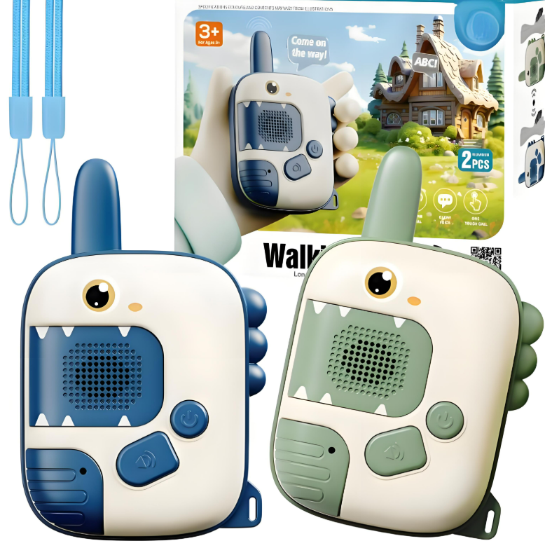 KOPPOP 2-Pack Walkie Talkies for Kids , Toy Phones for Toddlers Ages 3-6, for Long Range Outdoor Camping Hiking and Backyard Play(Blue & Green)