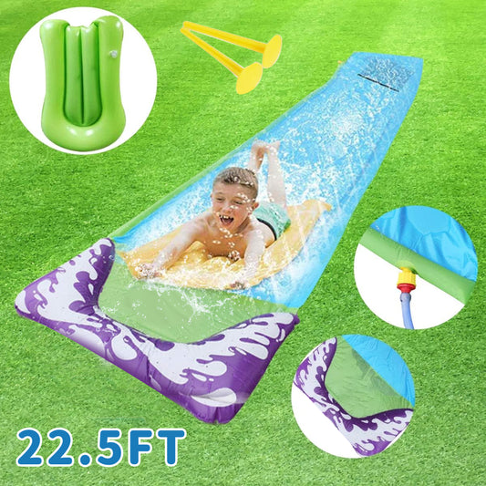 KOPPOP 22.5ft Heavy Duty Water Slide for Kids with Sprinkler & Non-Slip Mats, Summer Outdoor Water Play Toy