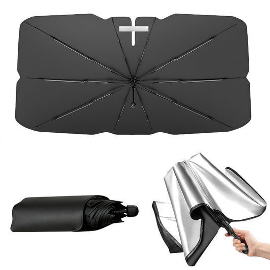 EVLIVE Car Windshield Sunshade,Car Shade Umbrella,Extra Wide 58"×36",UPF50+ Blocks 99% UV Rays, Umbrella Sunshade for Car, Fit for Compact Sedan/SUV/Hatchback/Mini EV/Older Scooter