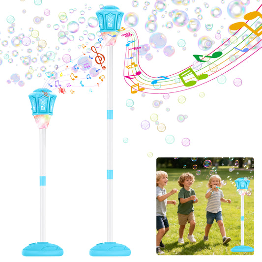 KOPPOP Garden Bubble Machine, LED Musical Lawn Lamp with Remote & Rechargeable Battery, Adjustable Height Outdoor Party Atmosphere Decor(Blue)