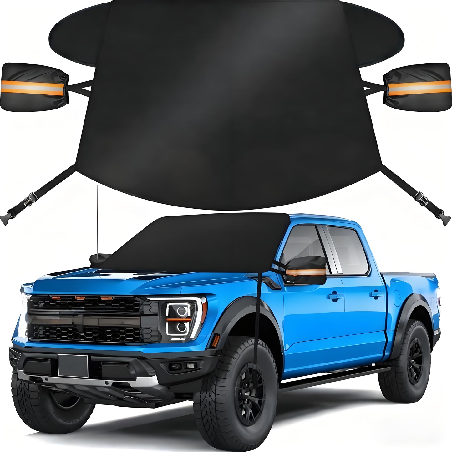 EVLIVE Winter Windshield Cover for Snow, Frost & Ice,69x43 Inches,Perfect for cars and mid-size vehicles, Black