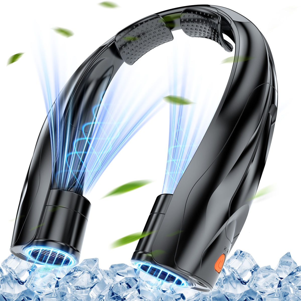 SIMWAL 6000mAh Neck Fan, 30H Runtime 6 Speeds 360° Airflow, USB Rechargeable Personal Fan & Wearable Fan for Camping Travel Beach Outdoor Sports, Black