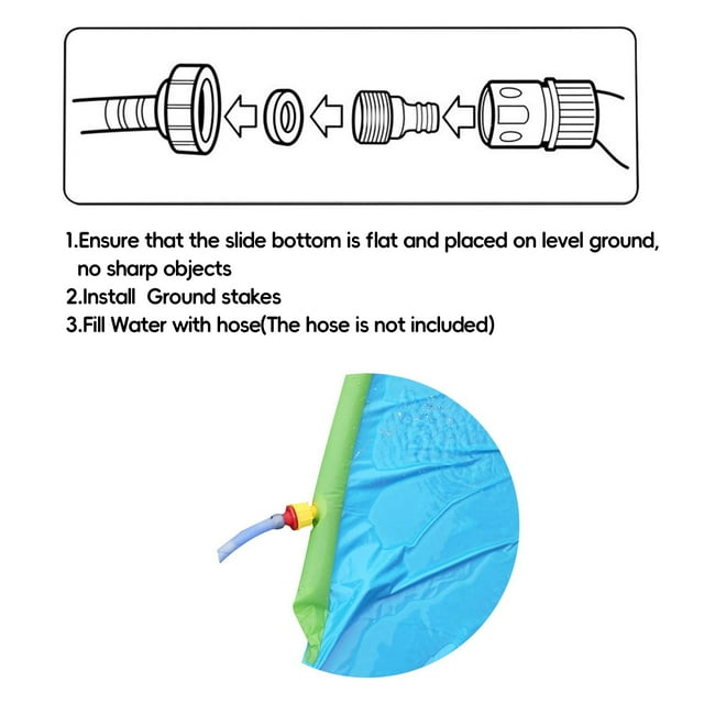 YoYfun 25 FT Water Slide ,Summer Lawn Water Slide for kids ，Heavy Duty Slip Waterslides Water Toy with Sprinkler and 1 Bodyboards for  Backyard Outdoor Water Play Fun