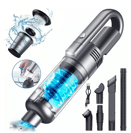 SIMWAL Mini Handheld Vacuum,7500PA Powerful Suction Car Vacuum Cleaner Cordless, Portable Rechargeable Hand Held Vacuum with LED Display Multiple Accessories for Home Office and Pet Hair Cleaning