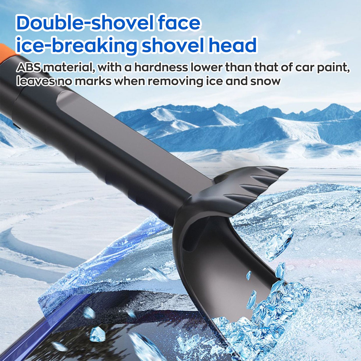 EVLIVE 5-in-1 Snow Brush with Rotating Telescoping Design, Detachable Car Snow Removal Tool with Silicone Squeegee and Upgraded Tempered Shovel