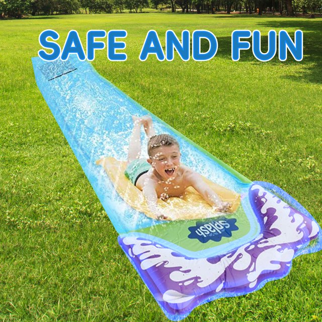 YoYfun 25 FT Water Slide ,Summer Lawn Water Slide for kids ，Heavy Duty Slip Waterslides Water Toy with Sprinkler and 1 Bodyboards for  Backyard Outdoor Water Play Fun