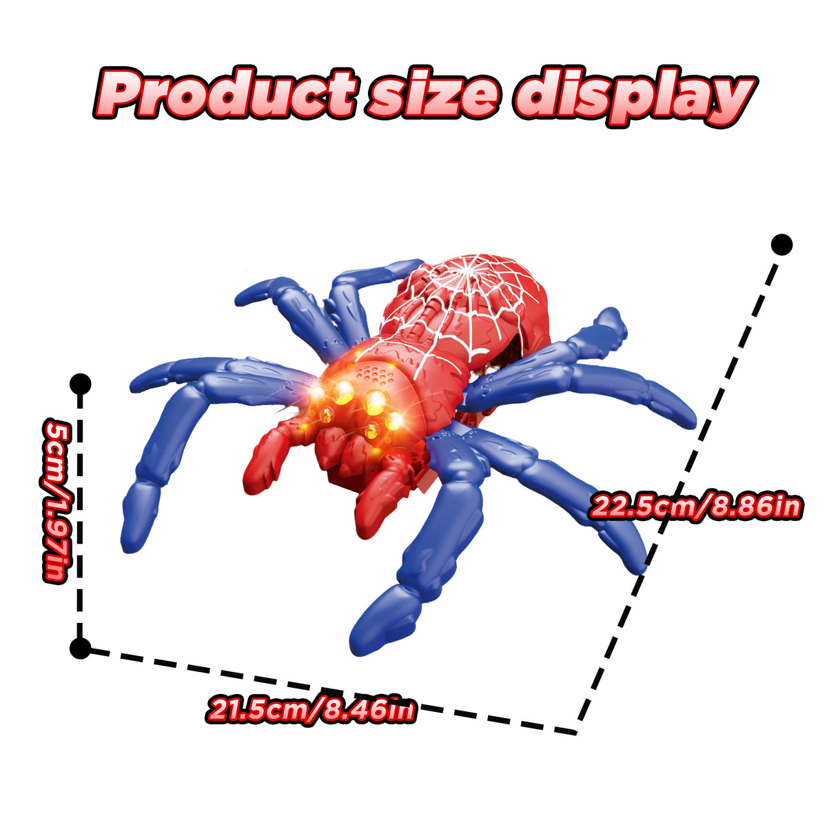 KOPPOP RC Wall Climbing Spider Toy, Rechargeable Remote Control Robot with Vacuum Suction, 360° Rotation, Wall & Ground Crawling, Gift for 3+ Year Old Boys Girls,red