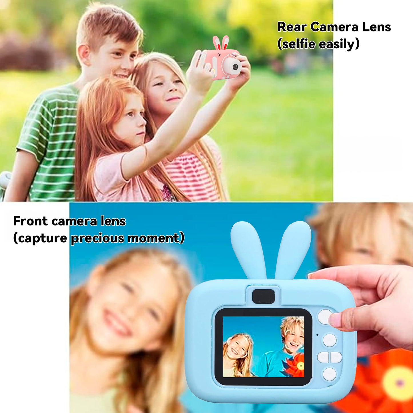 HioHa Kids Camera Digital Video Camera Toy for Kids Gifts , Mini Selfie Camera for kid’s Christmas Birthday Gifts 3-10 Years with 32GB SD Card, Video Recorder 1080P IPS 2 Inch (Blue)