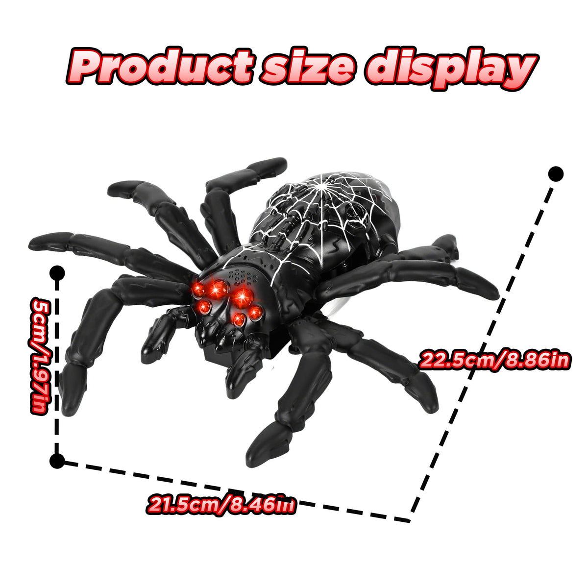 KOPPOP RC Wall Climbing Spider Toy, Rechargeable Remote Control Robot with Vacuum Suction, 360° Rotation, Wall & Ground Crawling, Gift for 3+ Year Old Boys Girls,BLACK