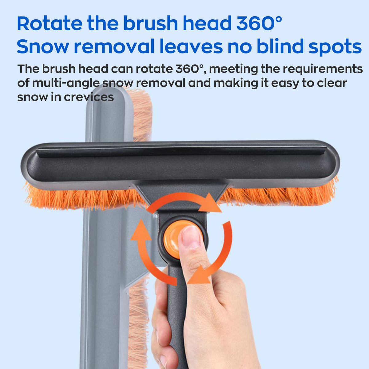 EVLIVE 3-in-1 Rotating Telescoping Snow Brush, with Silicone Squeegee & Heavy-Duty Ice Scraper, Extendable Car Snow Brush (33-39 Inches)