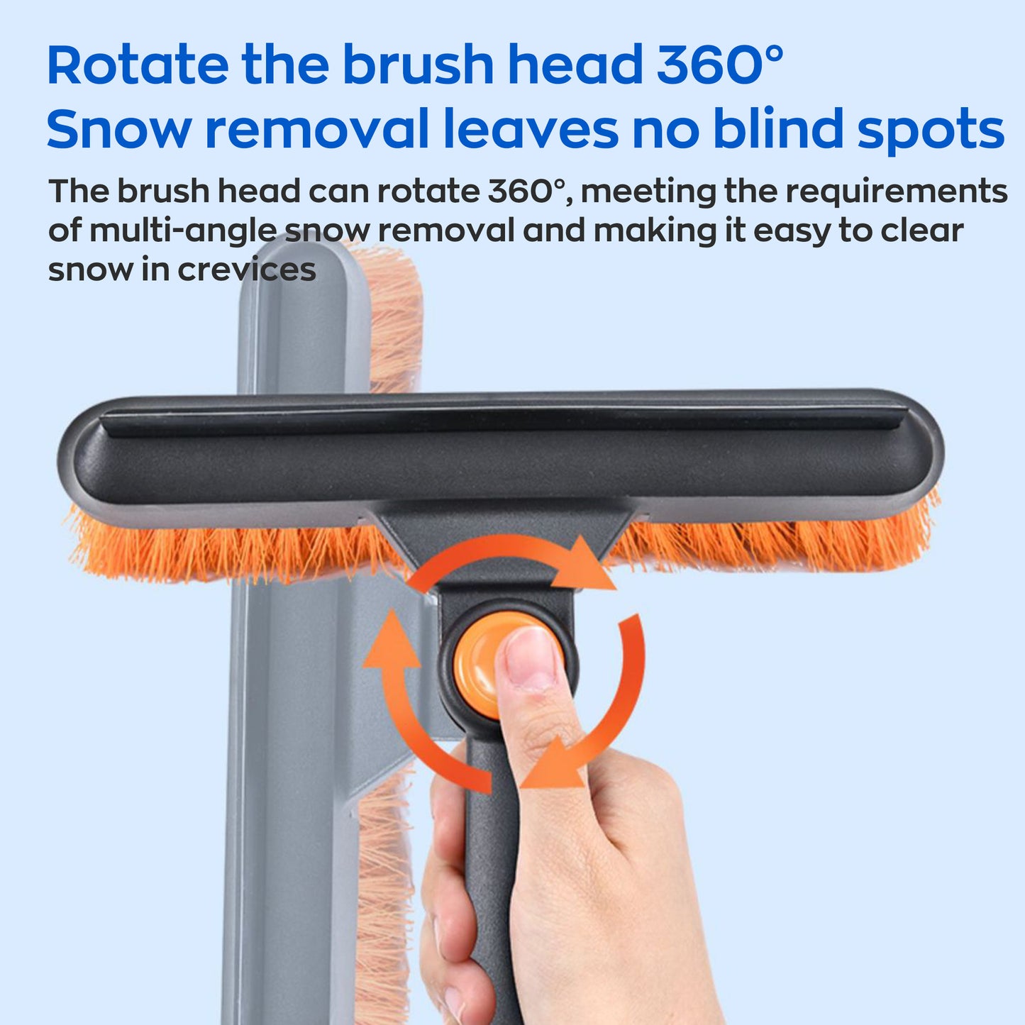 EVLIVE 5-in-1 Snow Brush with Rotating Telescoping Design, Detachable Car Snow Removal Tool with Silicone Squeegee and Upgraded Tempered Shovel