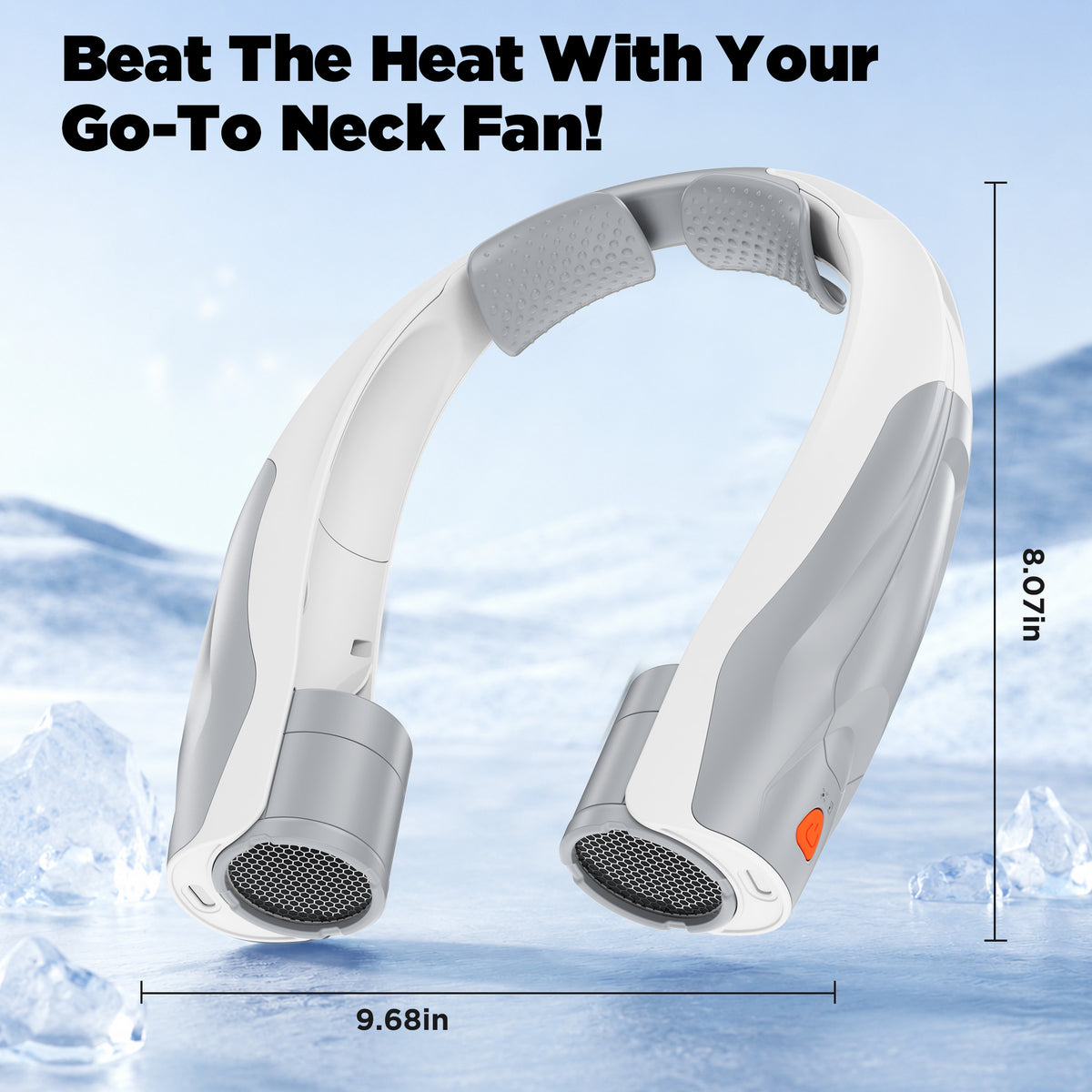 SIMWAL 6000mAh Neck Fan, 30H Runtime 6 Speeds 360° Airflow, USB Rechargeable Personal Fan & Wearable Fan for Camping Travel Beach Outdoor Sports, White
