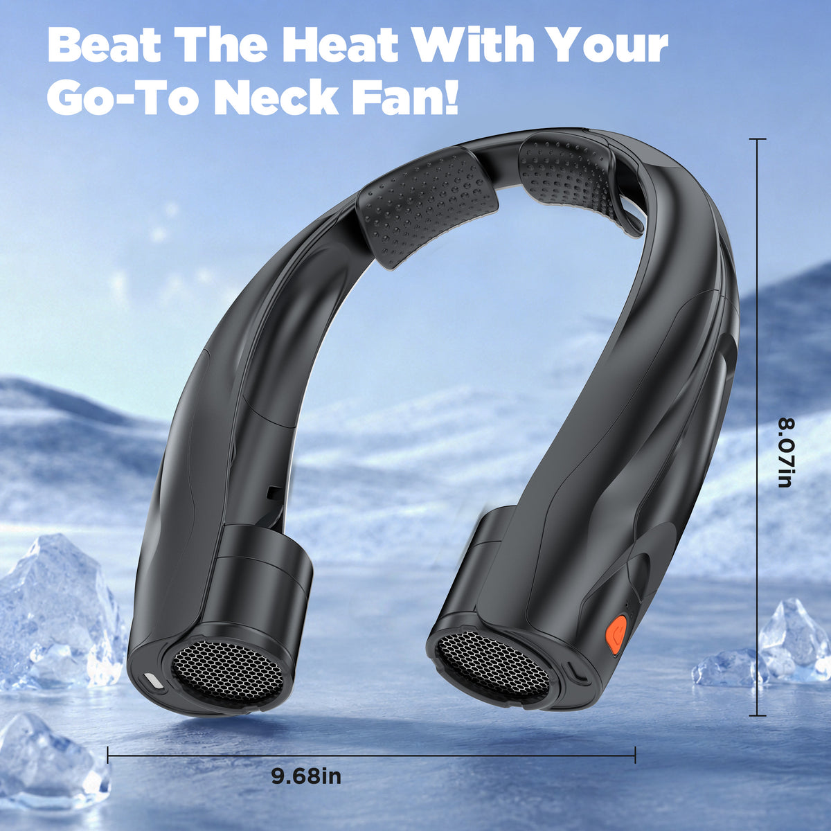 SIMWAL 6000mAh Neck Fan, 30H Runtime 6 Speeds 360° Airflow, USB Rechargeable Personal Fan & Wearable Fan for Camping Travel Beach Outdoor Sports, Black