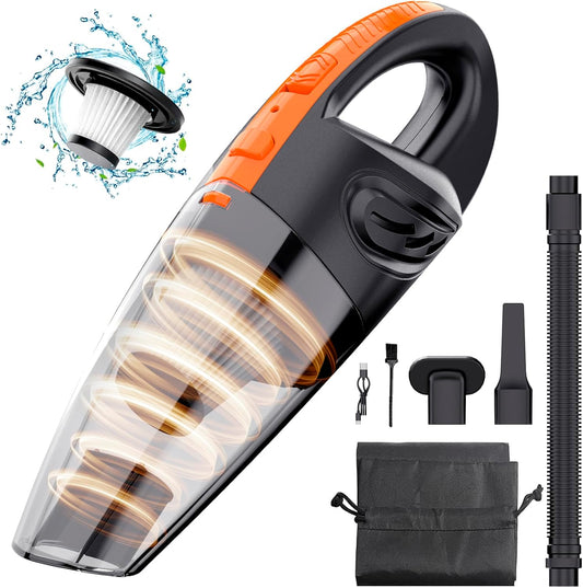 SIMWAL Handheld Vacuum Cordless, Portable Car Vacuum Cleaner with Washable HEPA Filter, Mini Hand Held Vacuum Portable with 30 Min Runtime, Multiple Accessories for Car, Home, Kitchen