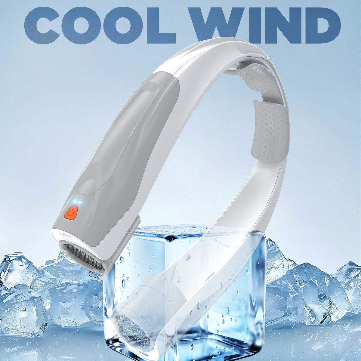 SIMWAL 6000mAh Neck Fan, 30H Runtime 6 Speeds 360° Airflow, USB Rechargeable Personal Fan & Wearable Fan for Camping Travel Beach Outdoor Sports, White