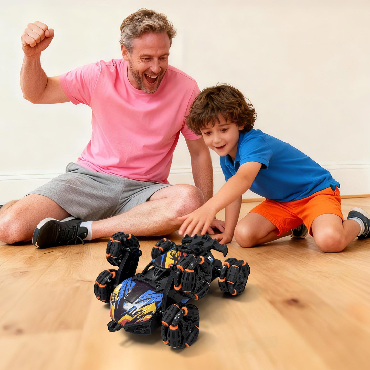 KOPPOP 6-Wheel Gesture Sensing Remote Control Stunt Car Toy, Hand Controlled RC Cars for Boys Age 6-14 Years Old, Cool Birthday Gift Ideas for Kids（yellow）