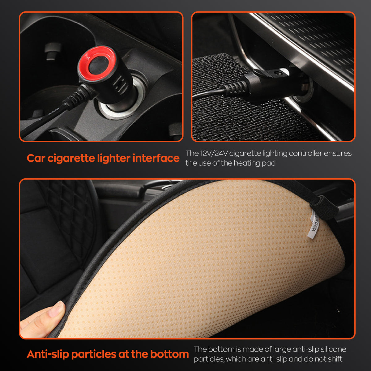 EVLIVE Car Seat Heater, Adjustable Temperature, Portable Seat Cushion 12V Universal, Fits All Vehicles