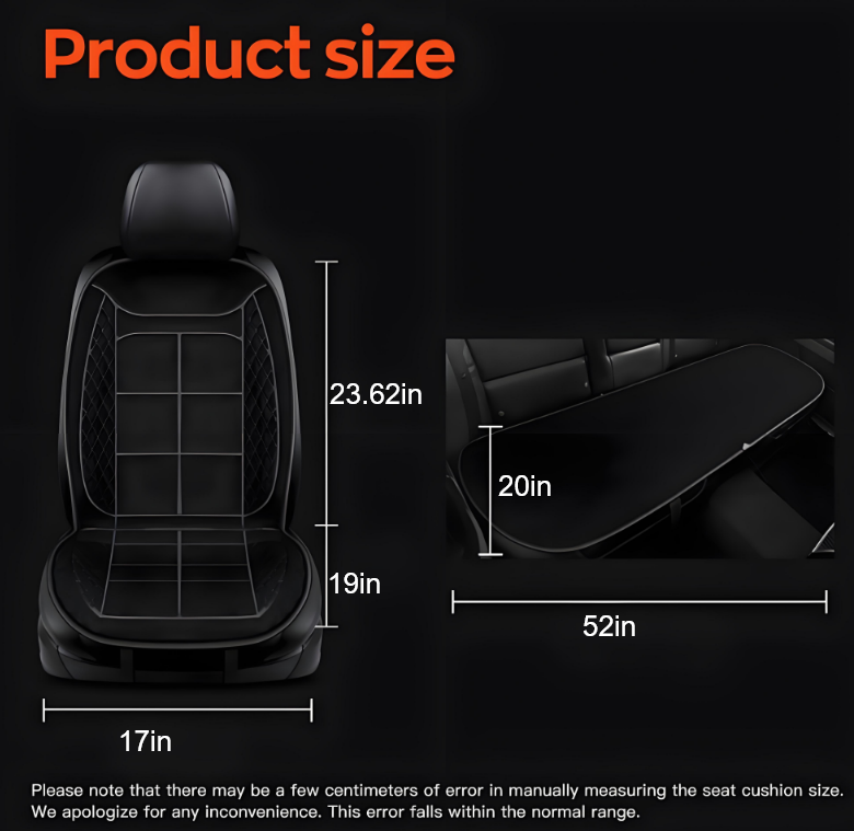 EVLIVE Car Seat Heater, Adjustable Temperature, Portable Seat Cushion 12V Universal, Fits All Vehicles