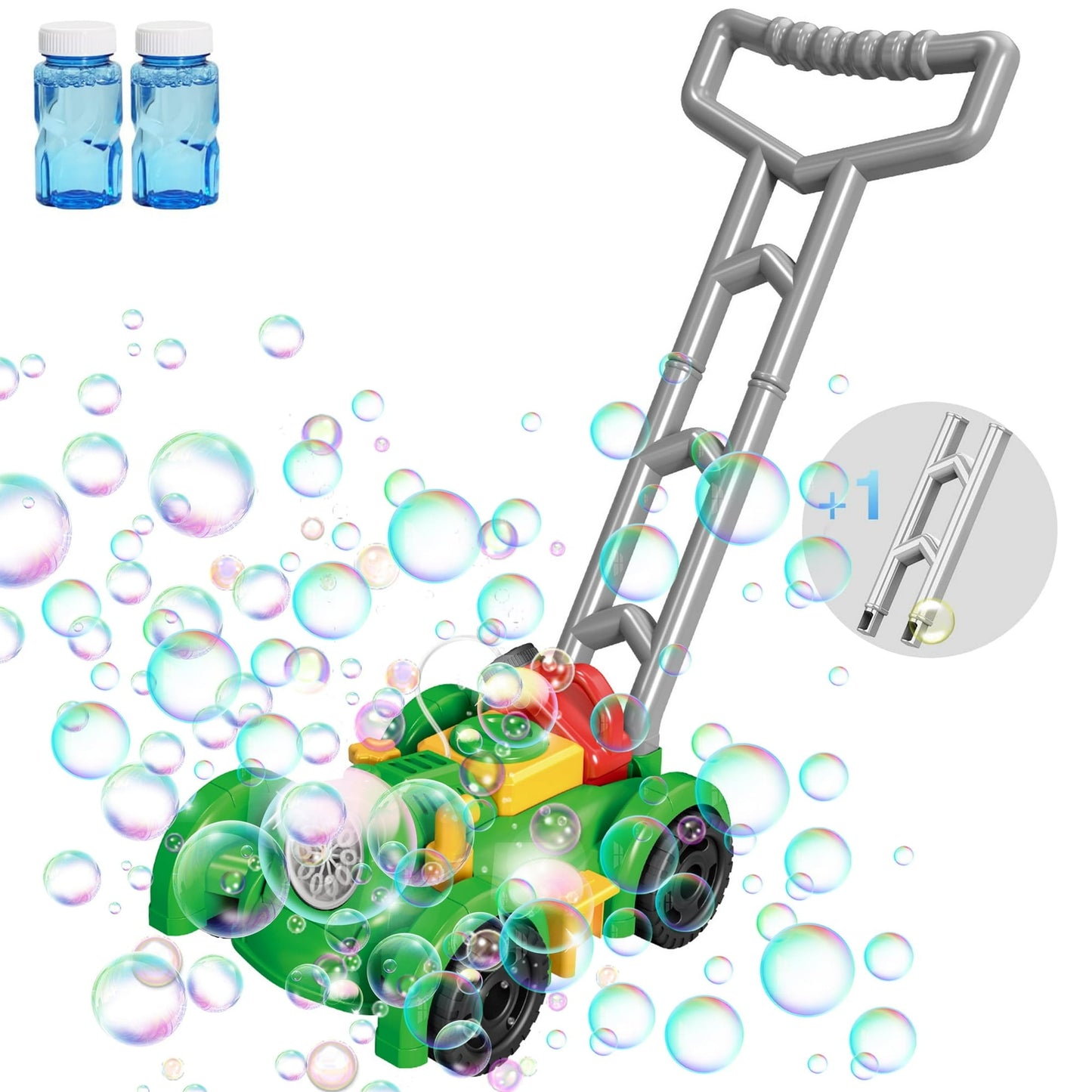 Bubble Lawn Mower, Bubble Machine Toys for toddlers age 1-3, Summer Outdoor Push Backyard Toys Party Favors,Birthday Gift for Preschool Boy or Girl-Green