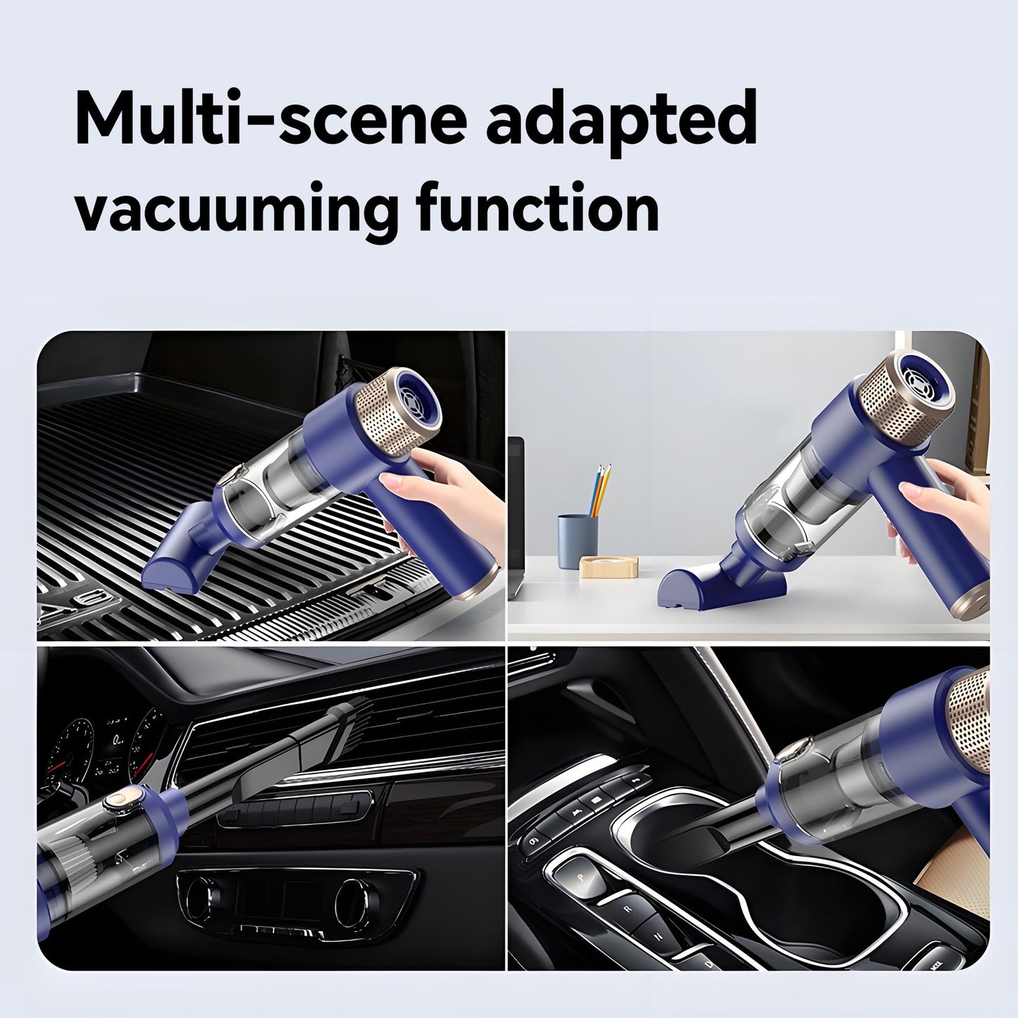 SIMWAL Handheld Car Vacuum Cleaner, Car Vacuum Portable Cordless 9000Pa Powerful Suction, 2 in 1 Hand Held Vacuum and Air Duster with LED light Multi-Nozzles for Car, Office, Home